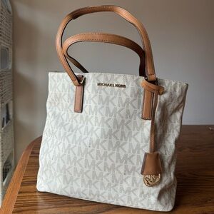 Michael Kors Monogram Tote in Cream and Brown
